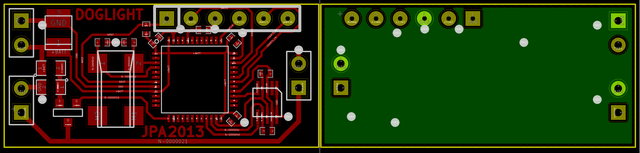 The PCB layout, as a Kicad screenshot.